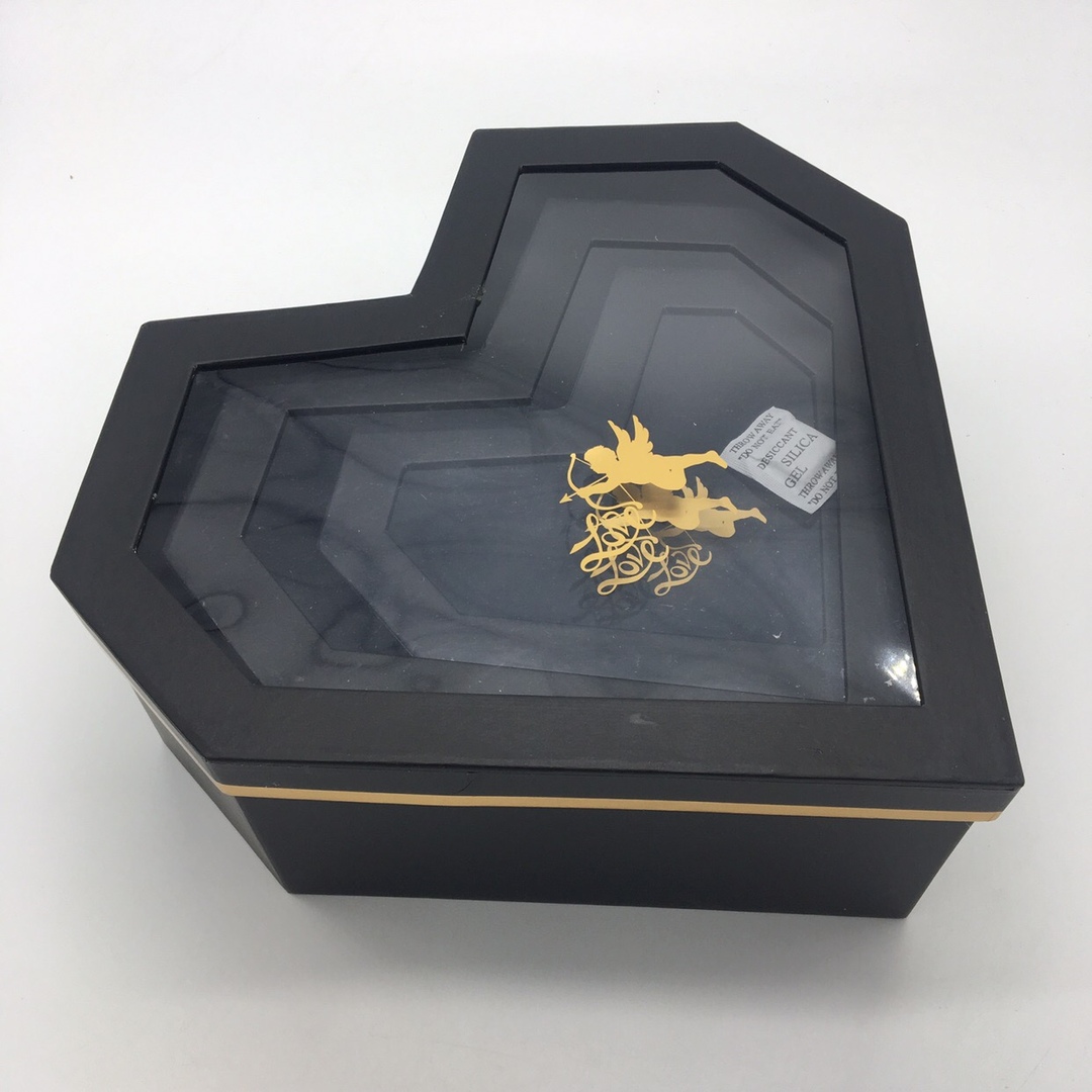 КОРОБКА СЕРДЦЕ 3В1 "АНГЕЛ" ЧЕРНЫЙ 30*30*11 АРТ0847