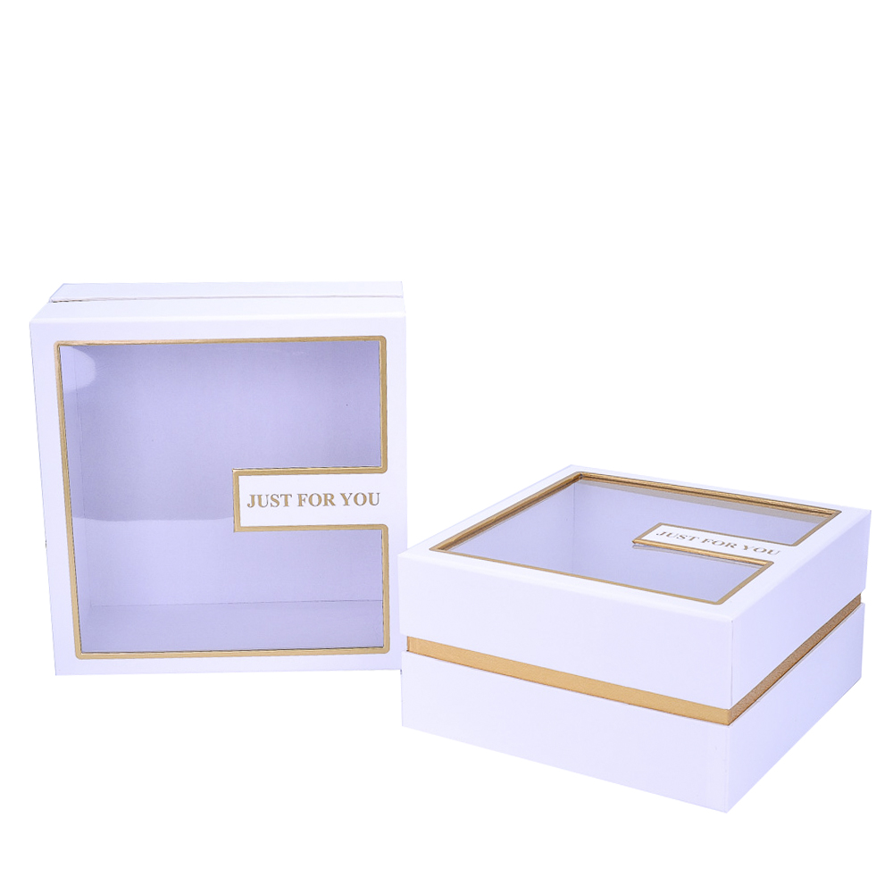 Набор коробок с прозрачной крышкой 2шт "Just For You"белый 25*25*13