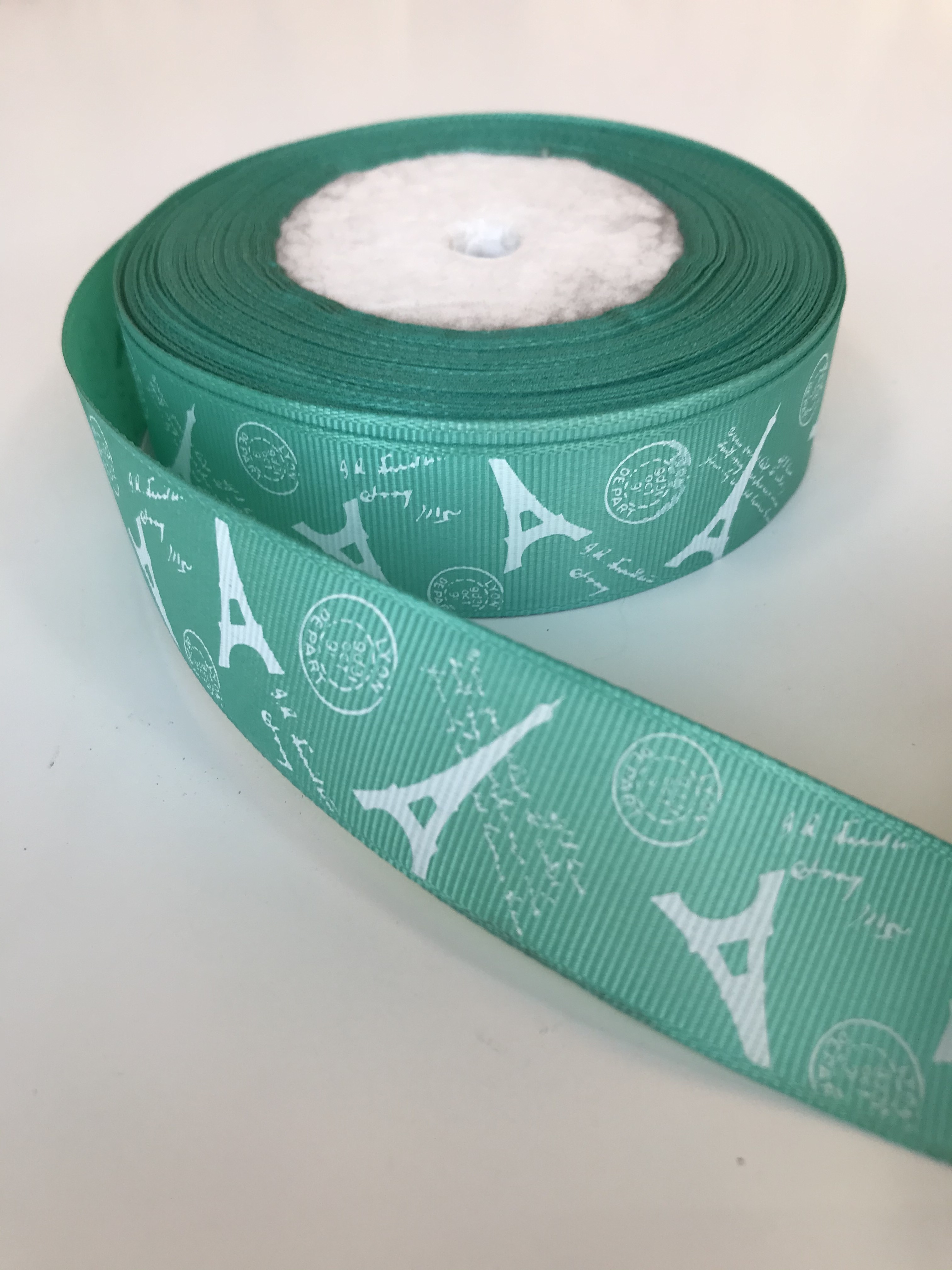  Лента атласная "Париж" 2,5 см. 25 ярд. Мятный