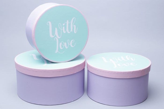 КОРОБКИ НАБОР 3ШТ ЦИЛИНДР "WITH LOVE"  Д24*В12  АРТ0819