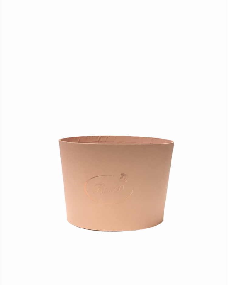 Коробка ваза для цветов "Овал Flowers".Персиковый. 14*10*10