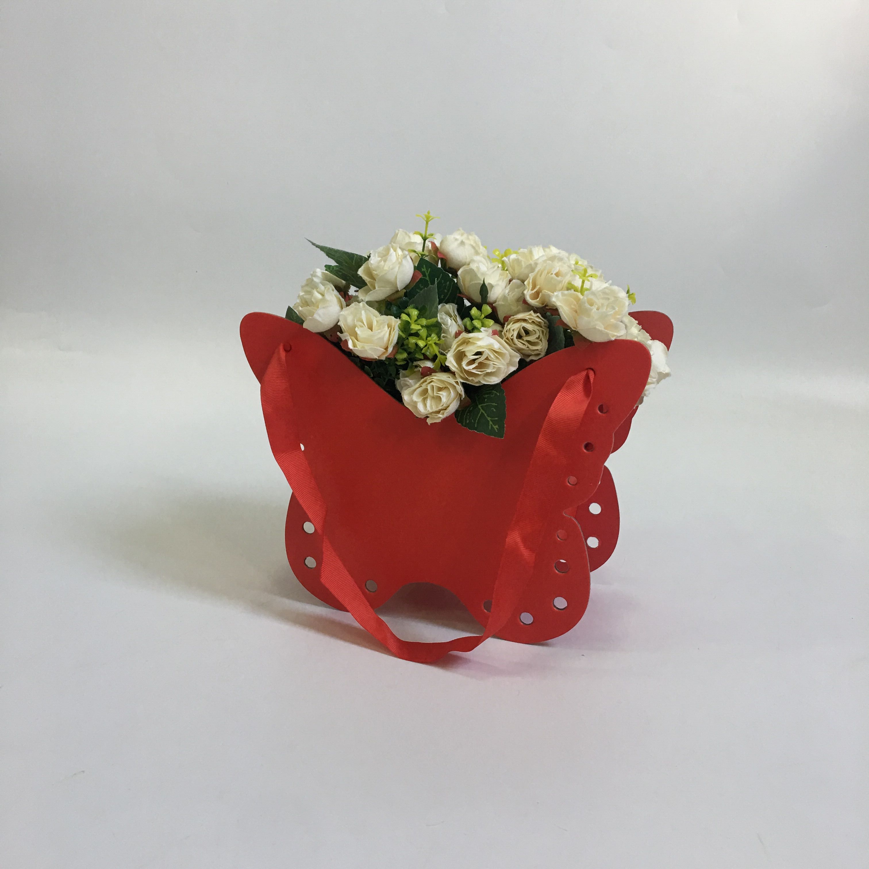 Коробка ваза "Бабочка" Красный. 10*24*19. Арт01482