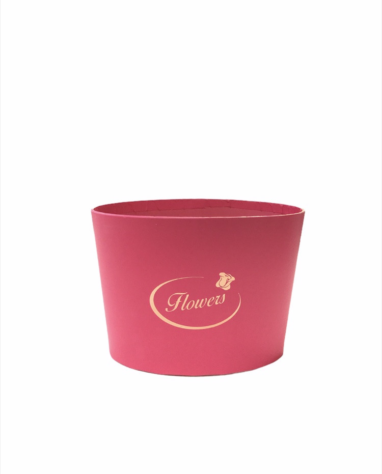 Коробка ваза для цветов "Овал Flowers". Малиновый. 14*10*10