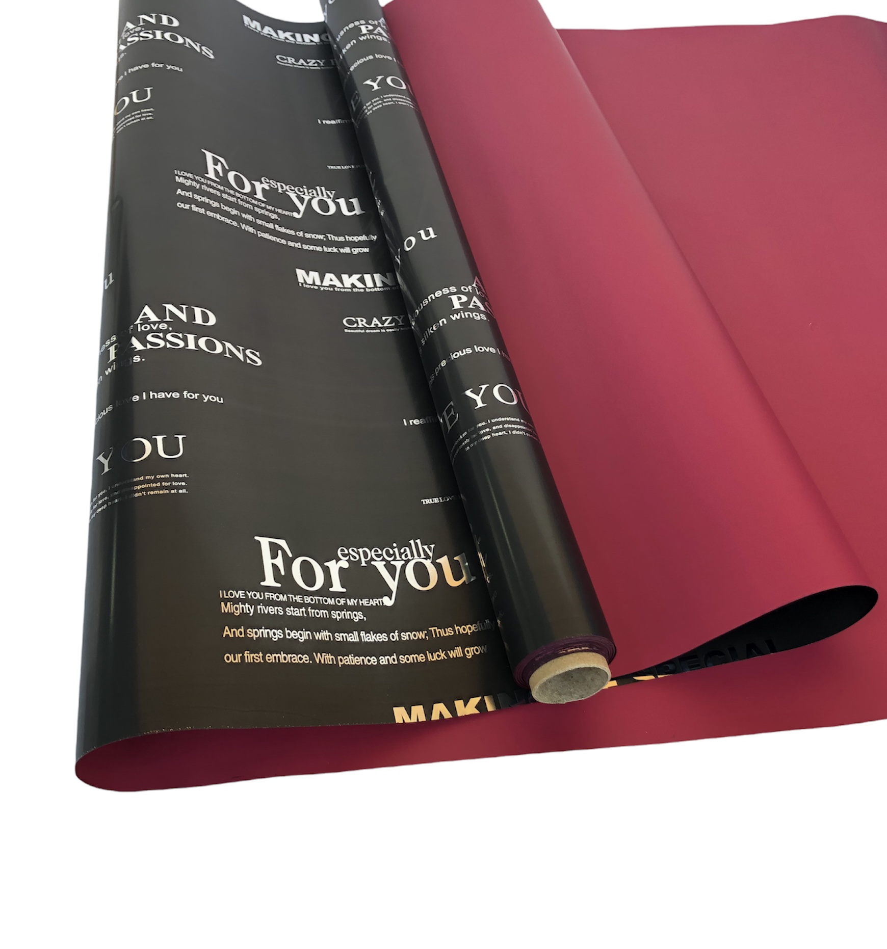 Матовая плёнка рулон "For you"  57 см*10 метров. Чёрный 