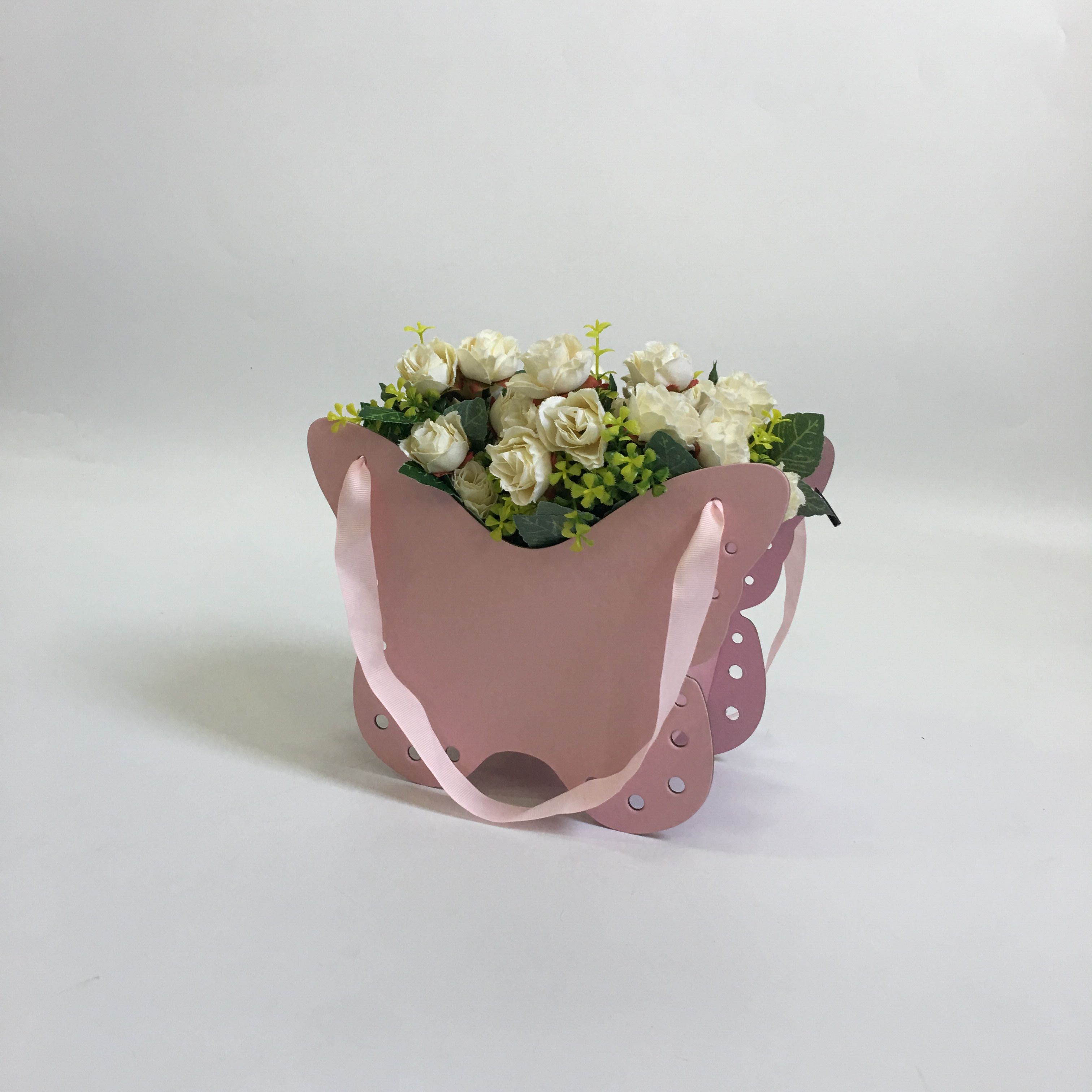 Коробка ваза "Бабочка" Розовый. 10*24*19. Арт01483
