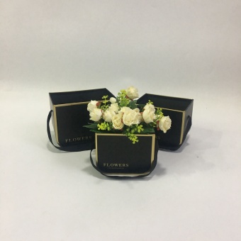 Коробка 3в1 "Лукошко Flowers" Черный. 16,5*12*12*5. Арт0732