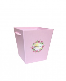 Коробка для цветов Ваза Flower Mix. Розовый. 16.5*18. 