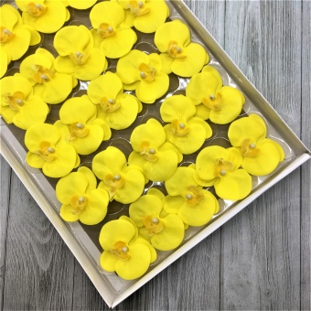 Орхидея из мыла. Жёлтый. 25 шт. 7 см. Арт01468