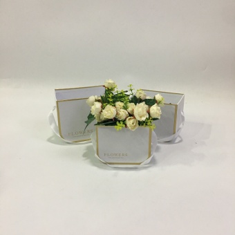 Коробка 3в1 "Лукошко Flowers" Белый. 16,5*12*12*5. Арт0731