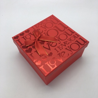 КОРОБКИ НАБОР 3В1 КВАДРАТ  "LOVE" КРАС/РОЗ 19*19*10  АРТ0864