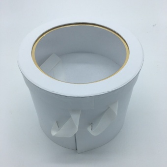 Коробка круг с подставкой. Белый. Арт0663