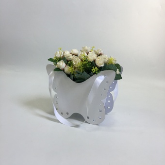 Коробка ваза "Бабочка" Белый. 10*24*19. Арт01481