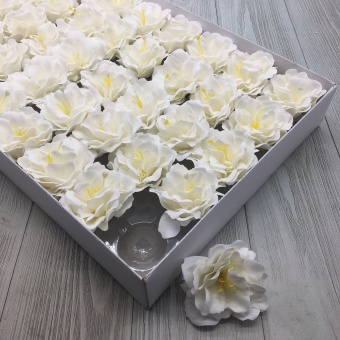 Камелия из мыла   5,5 см.50 шт. Белый 24
