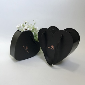 Коробка сумочка сердце 2в1. Черная. 27*10*26. 0613