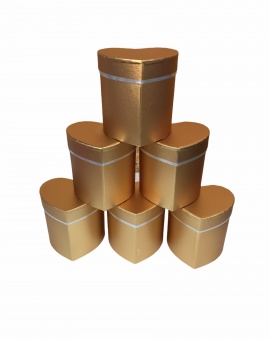 Сердце малое с золотой полоской упак. 6 шт. Золото. 10*10*10