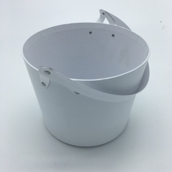Коробка Ваза круглая с ручкой однотонная. Микс. 18.5*14. Арт0698