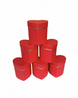 Сердце малое с золотой полоской упак. 6 шт. Красный. 10*10*10