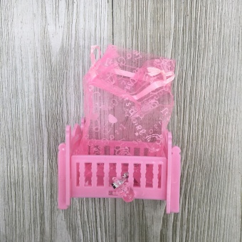 Кроватка розовая.8см. Арт0899