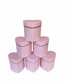 Сердце малое с золотой полоской упак. 6 шт. Розовый. 10*10*10
