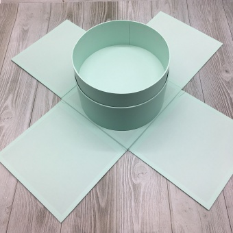 Коробка ФотоБокс с подставкой для цветов,бирюзовый 23*23*20  
