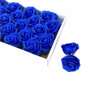 Роза из мыла. 25 шт в упак. Синий Диаметр. 13  
