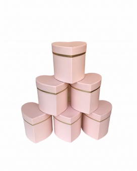 Сердце малое с золотой полоской упак. 6 шт. Персиковый. 10*10*10