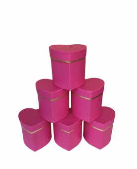 Сердце малое с золотой полоской упак. 6 шт.  Малиновый. 10*10*10