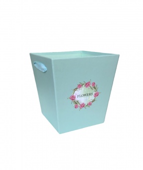 Коробка для цветов Ваза Flower Mix. Голубой. 16.5*18.  