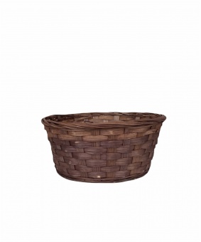 Корзина плетёная с ручкой. Коричневая. 26*26*11