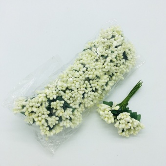 Тычинки для цветов. Бежевые, Упак 12шт. 9см. Арт0446